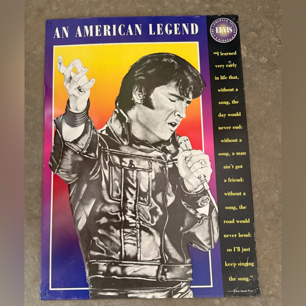 Elvis Presley Collectible Metal Tim Sign